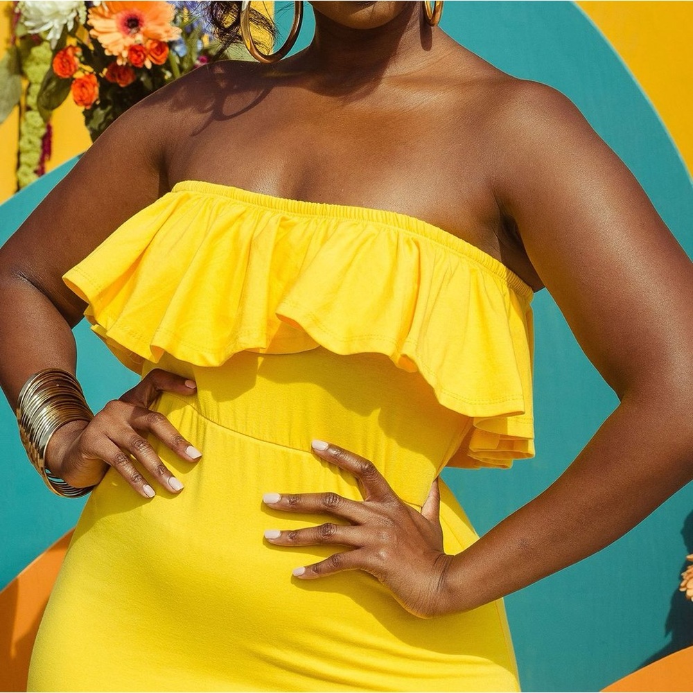 Rebdolls of Sunshine Ruffled Sleeveless Yellow Dress Size 2X NWT - Picture 13 of 16